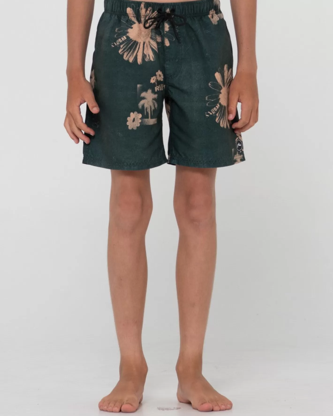 Niños Rusty Boardshort Elastico Estampado Electric Sax Para Niños