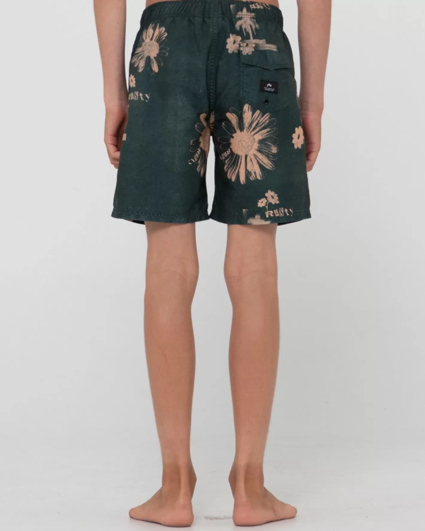 Niños Rusty Boardshort Elastico Estampado Electric Sax Para Niños