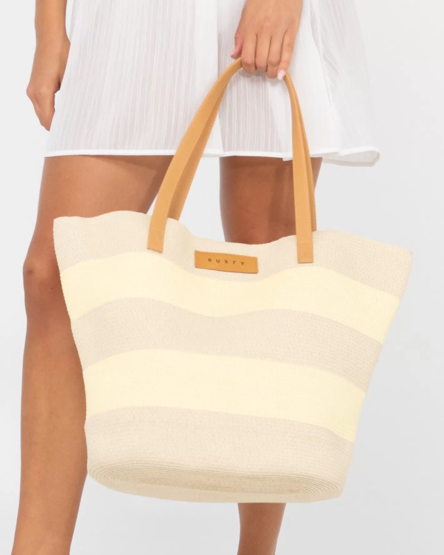 Mujer Rusty Bolso De Playa De Paja A Rayas Hailey