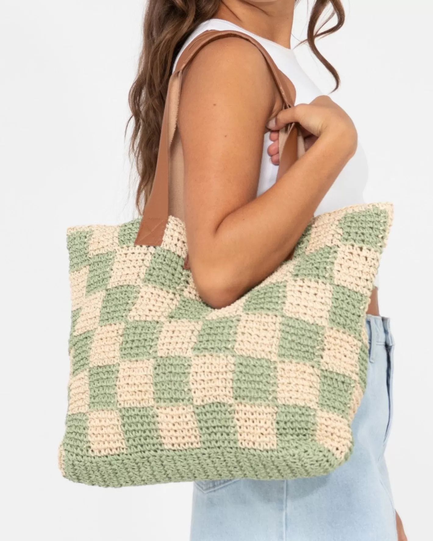Mujer Rusty Bolso De Playa De Paja Checkmate