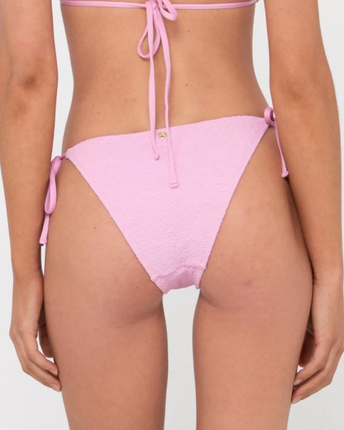 Mujer Rusty Braguita De Bikini Midi Con Lazos Laterales Texturizados De Sandalo
