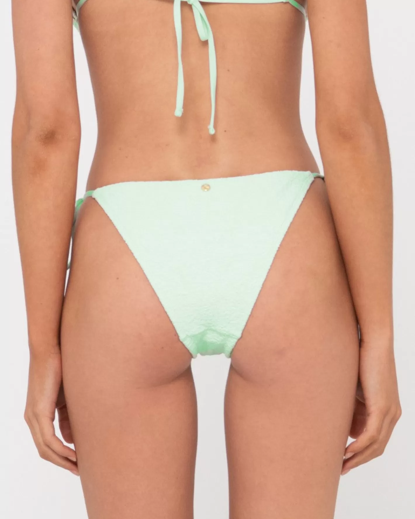 Mujer Rusty Braguita De Bikini Midi Con Lazos Laterales Texturizados De Sandalo