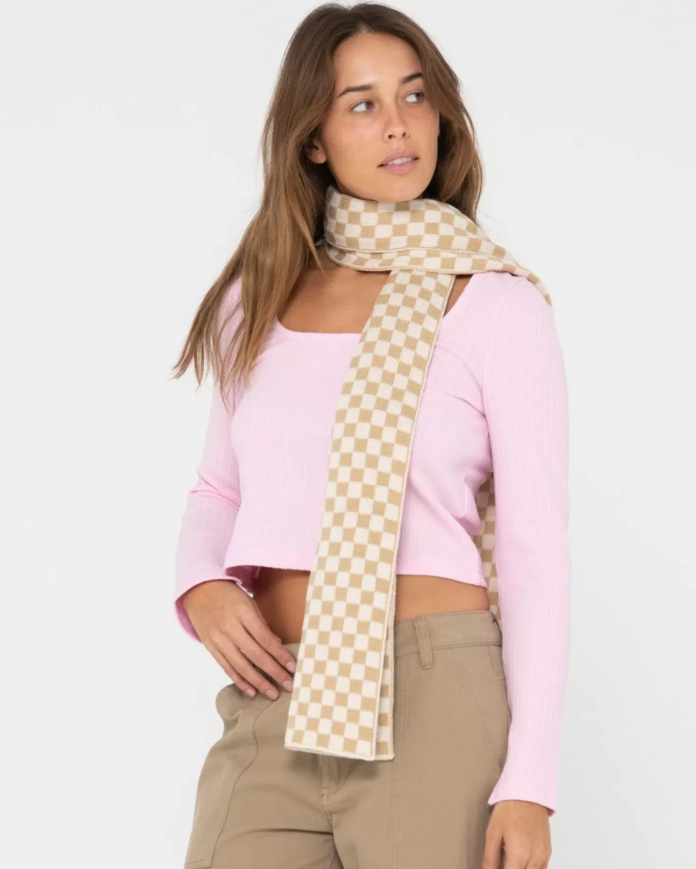 Mujer Rusty Bufanda Reversible Check Mate