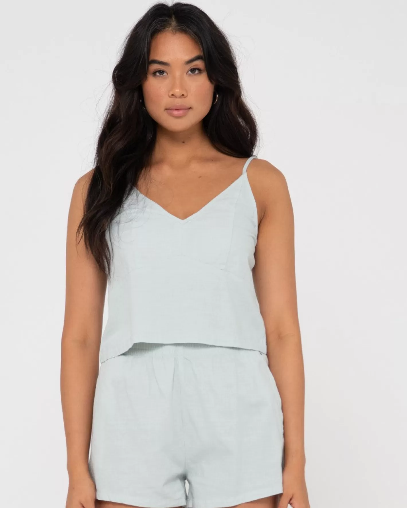 Mujer Rusty Cami Lencero Con Cuello En V De Agua Dulce