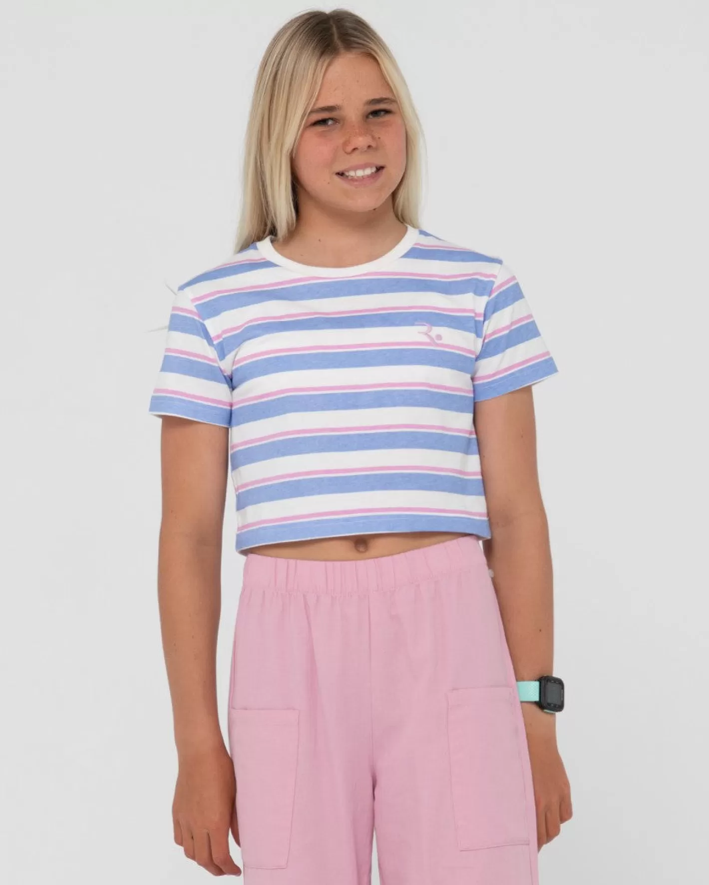 Niños Rusty Camila Camiseta Corta A Rayas Para Ninas