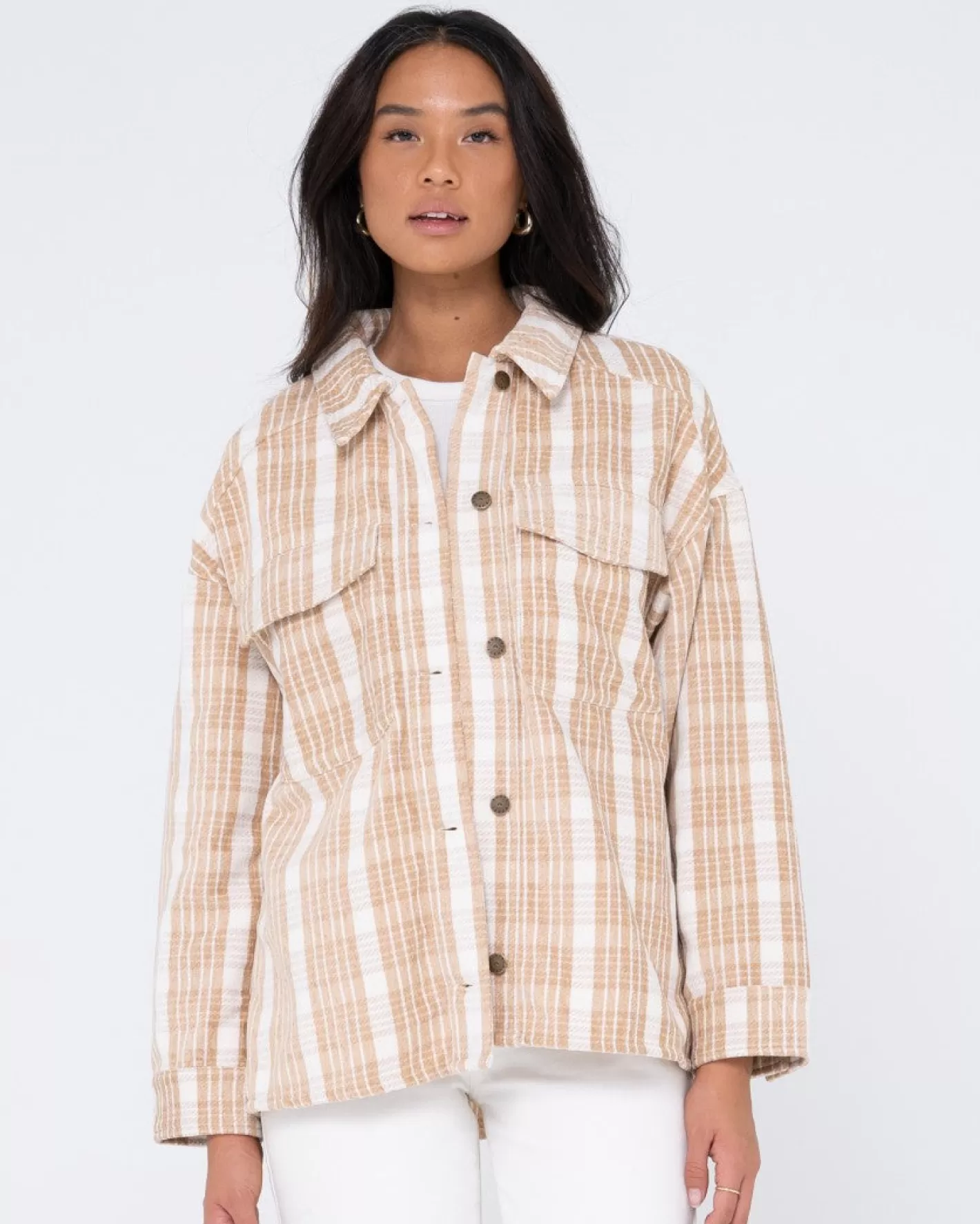 Mujer Rusty Camisa A Cuadros Extragrande Con Tallo