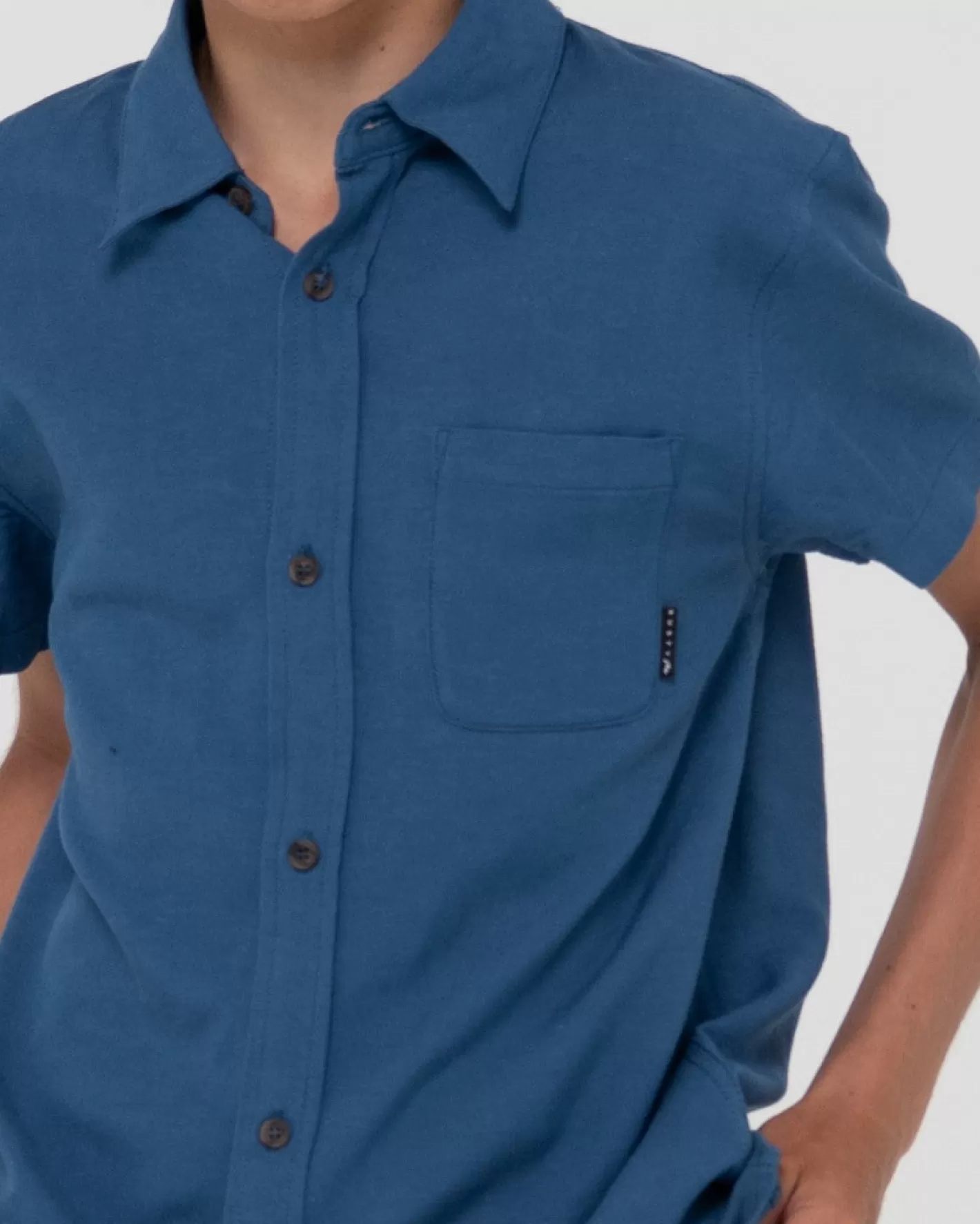 Niños Rusty Camisa De Lino De Manga Corta Overtone Para Niños
