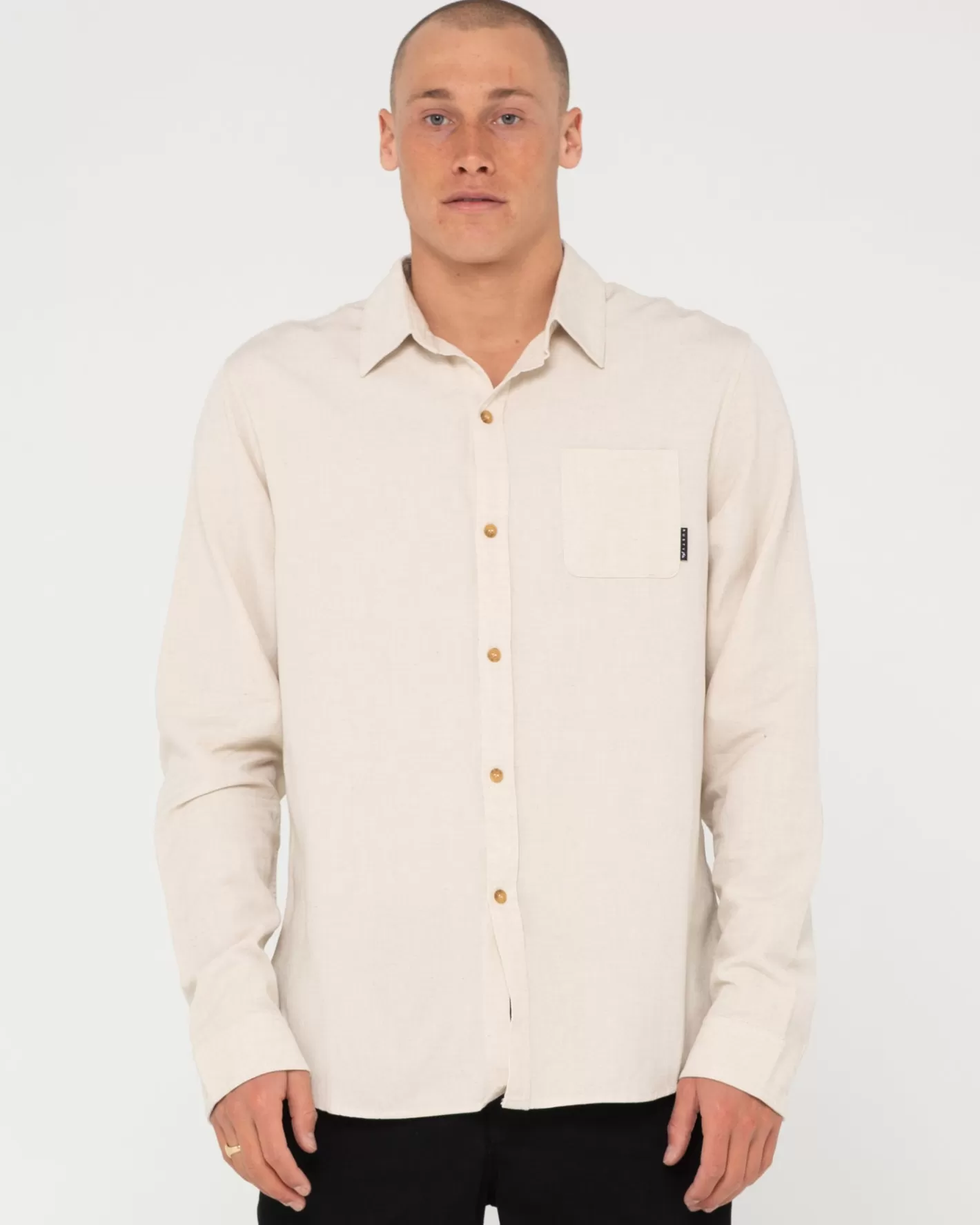 Hombre Rusty Camisa De Lino De Manga Larga Overtone