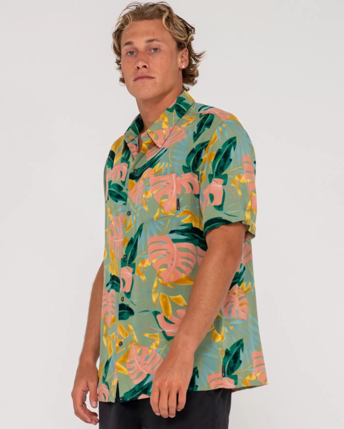 Hombre Rusty Camisa De Manga Corta De Corte Relajado Pastel Paradise