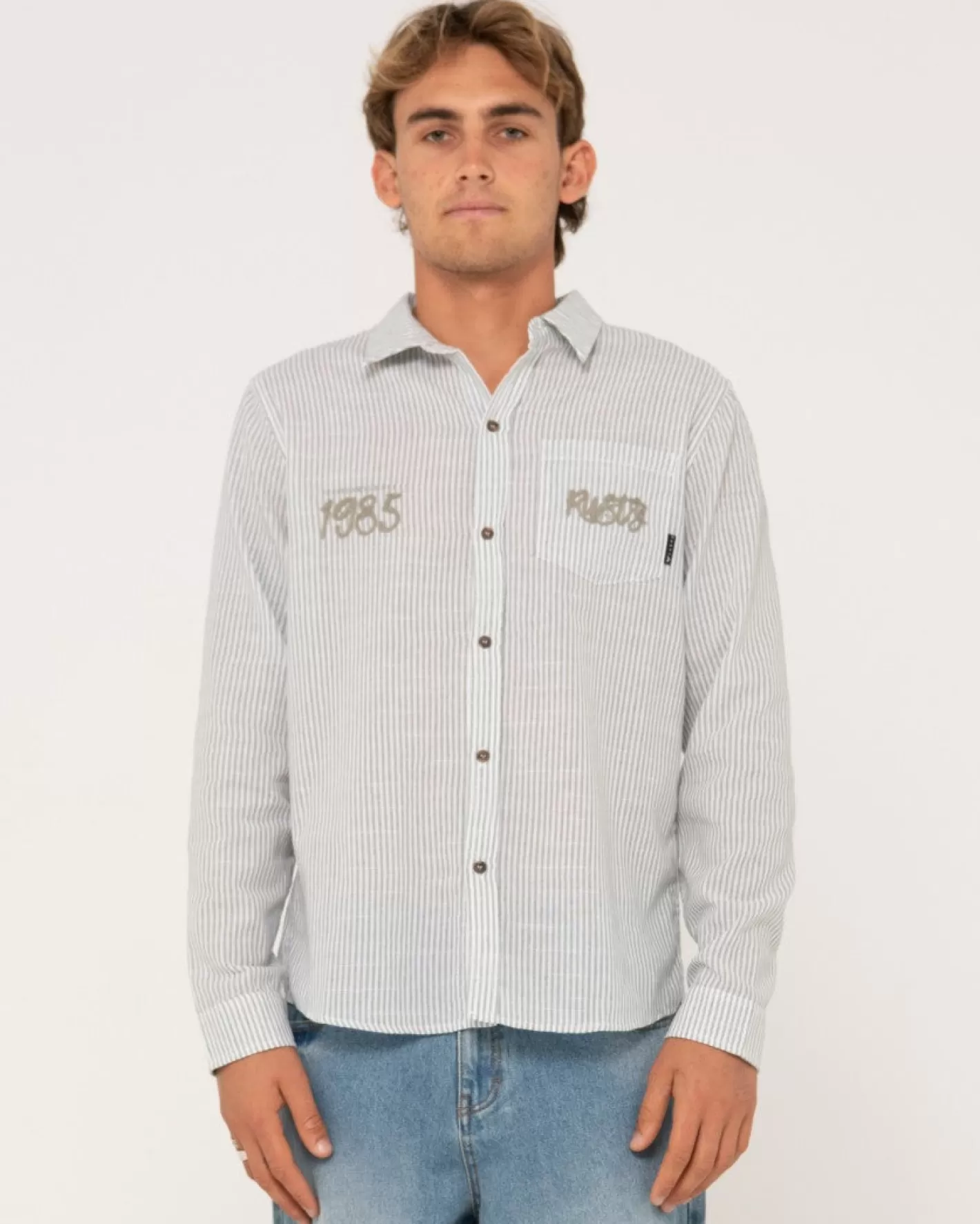 Hombre Rusty Camisa De Manga Larga De Lino Boat Day