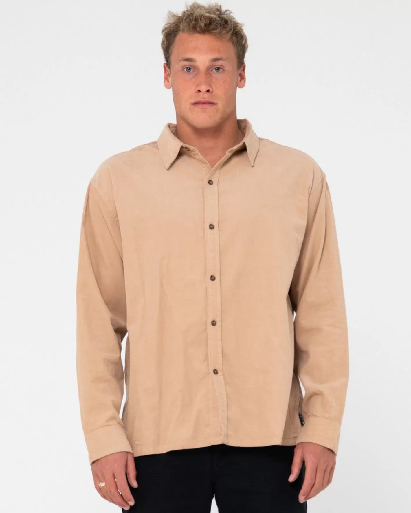 Hombre Rusty Camisa De Pana Micro Lite De Manga Larga
