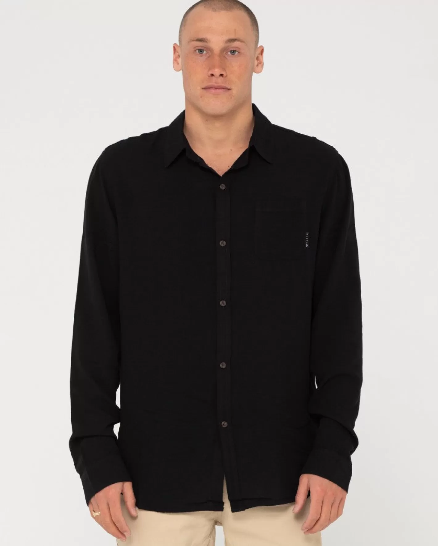 Hombre Rusty Camisa De Rayon De Manga Larga Razor