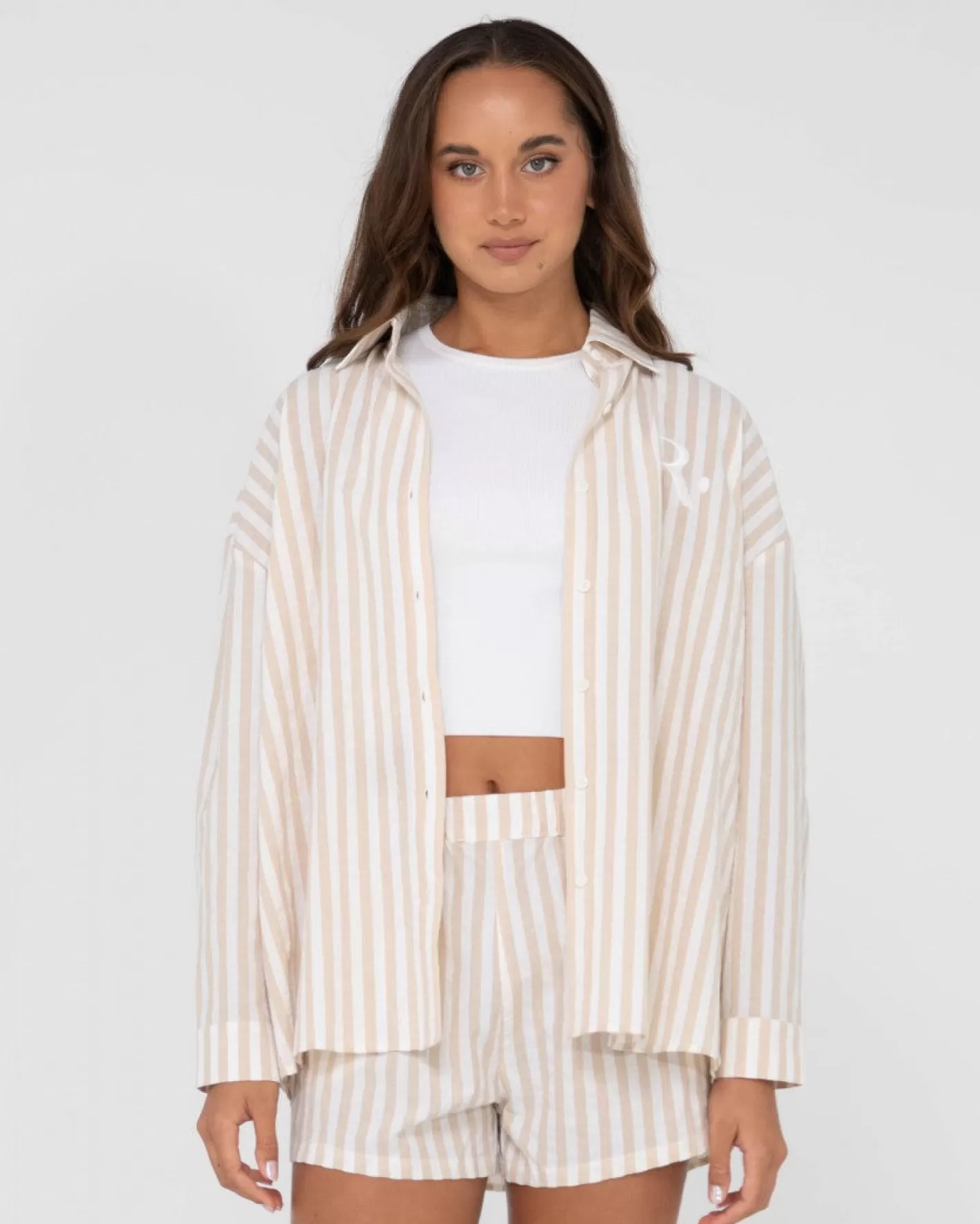 Mujer Rusty Camisa Extragrande A Rayas Mackenzie
