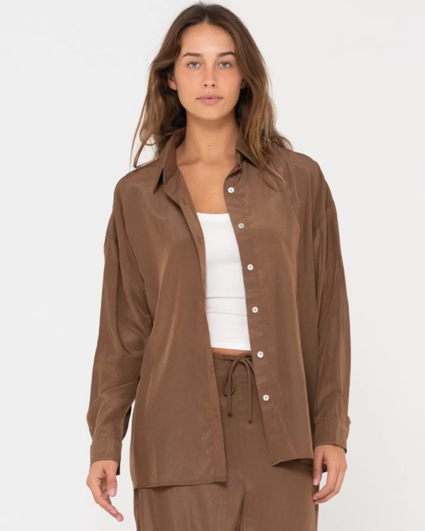 Mujer Rusty Camisa Extragrande De Manga Larga Porter