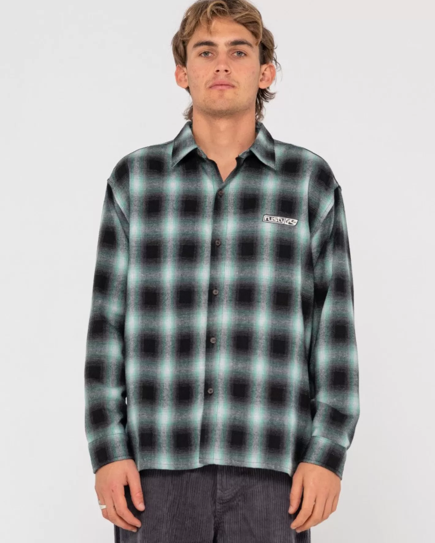Hombre Rusty Camisa Holgada A Cuadros De Neon Dreams