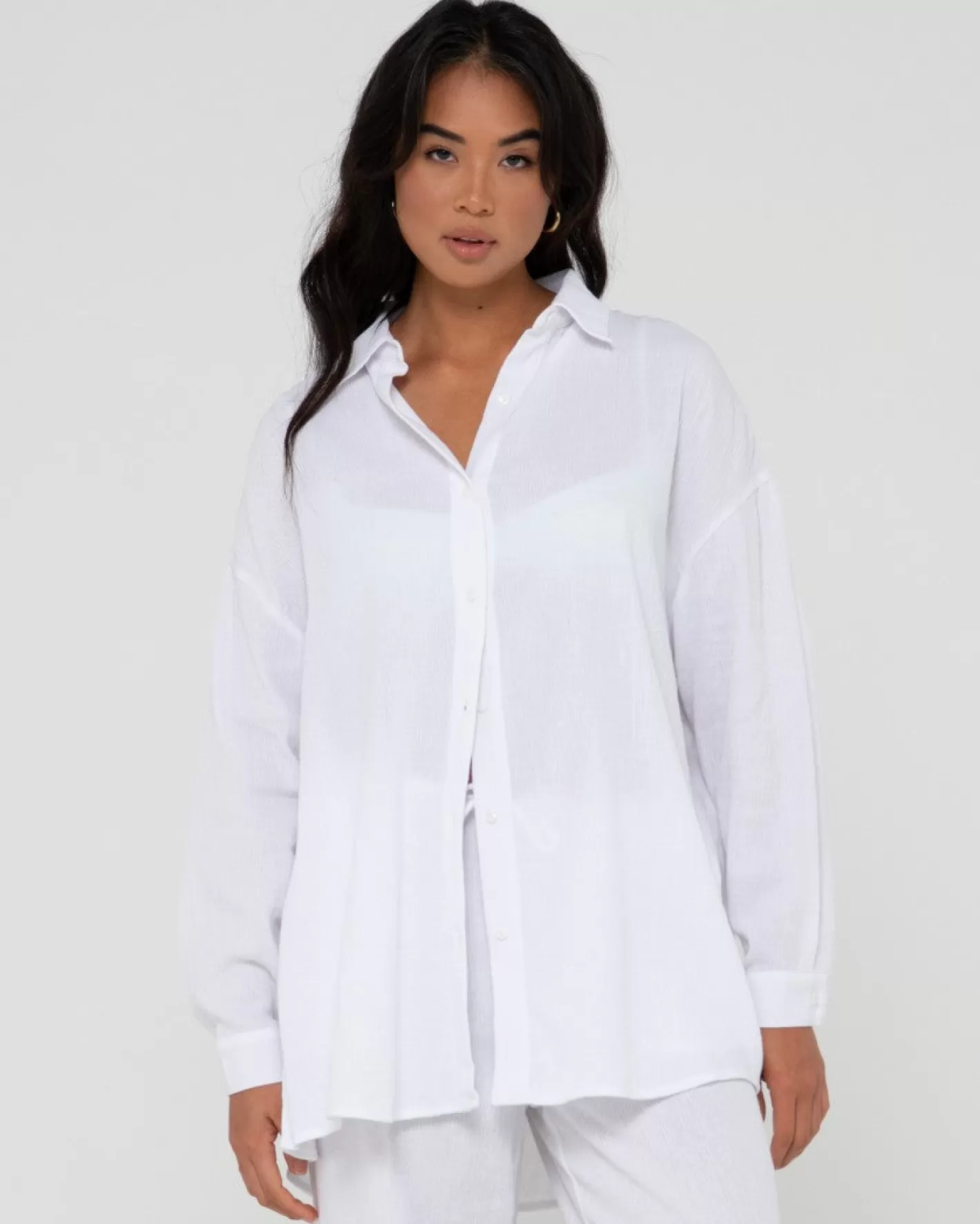 Mujer Rusty Camisa Oversize De Manga Larga Vahala