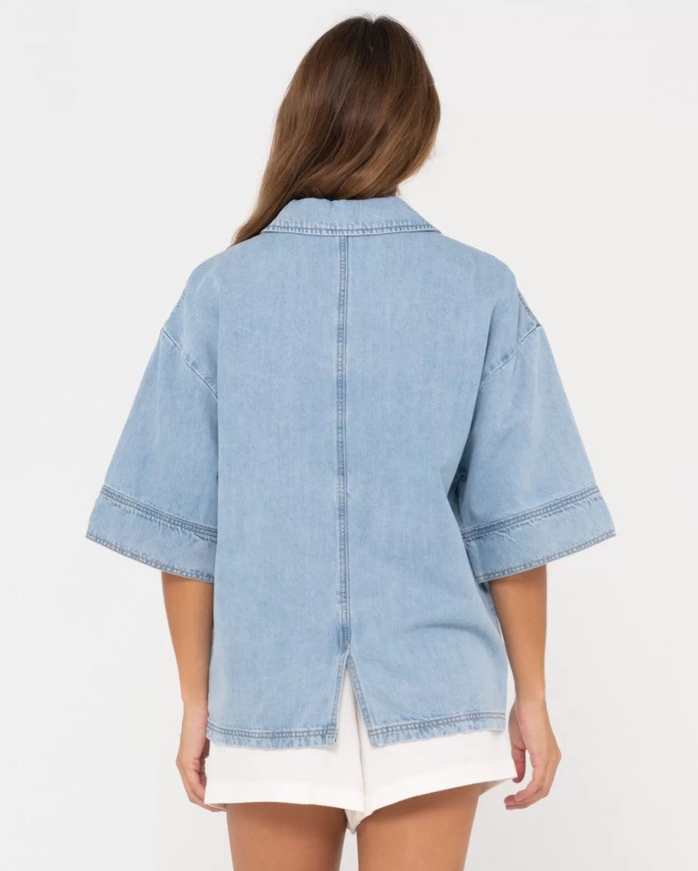 Mujer Rusty Camisa Vaquera De Manga Corta Hudson
