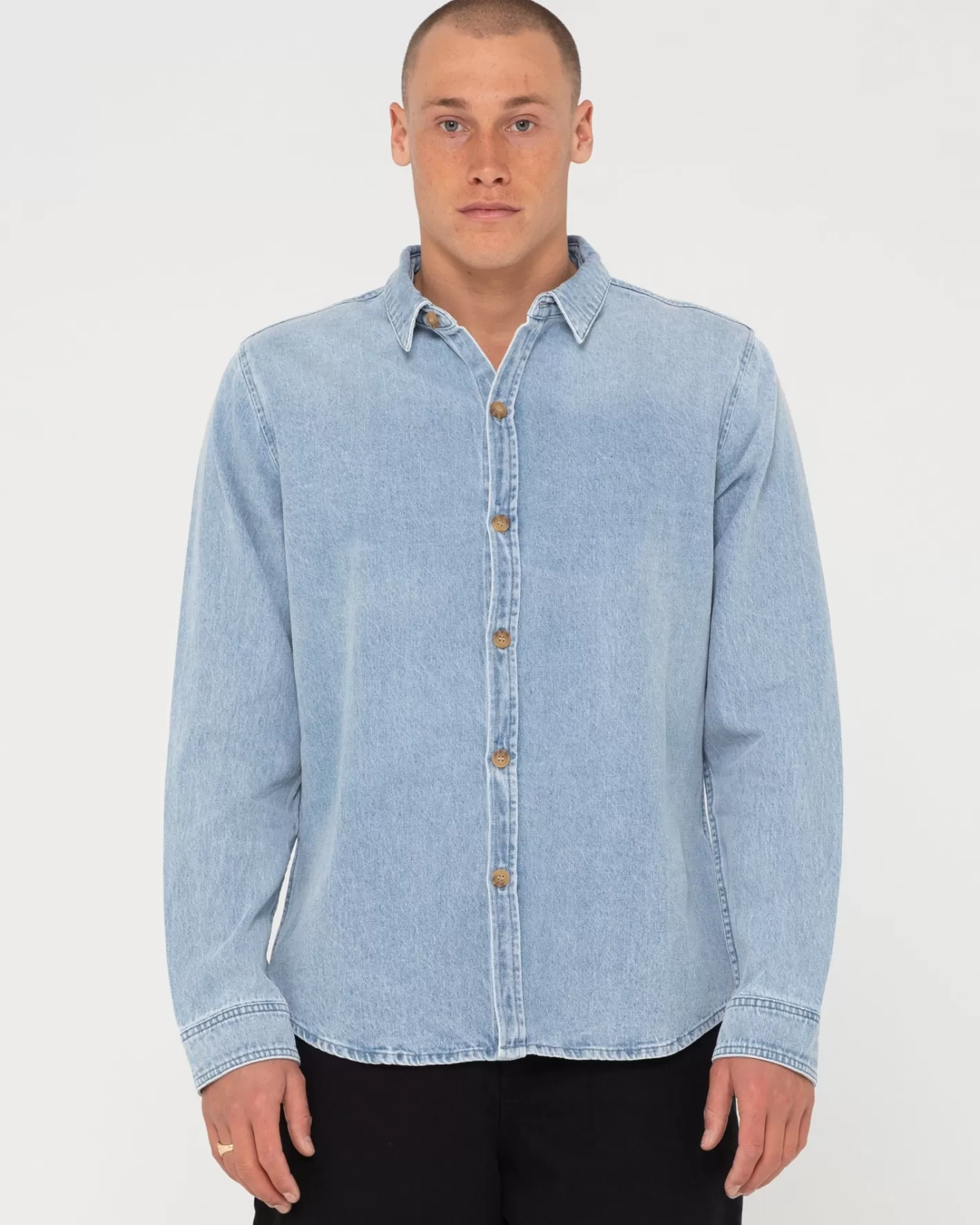 Hombre Rusty Camisa Vaquera De Manga Larga Dryver