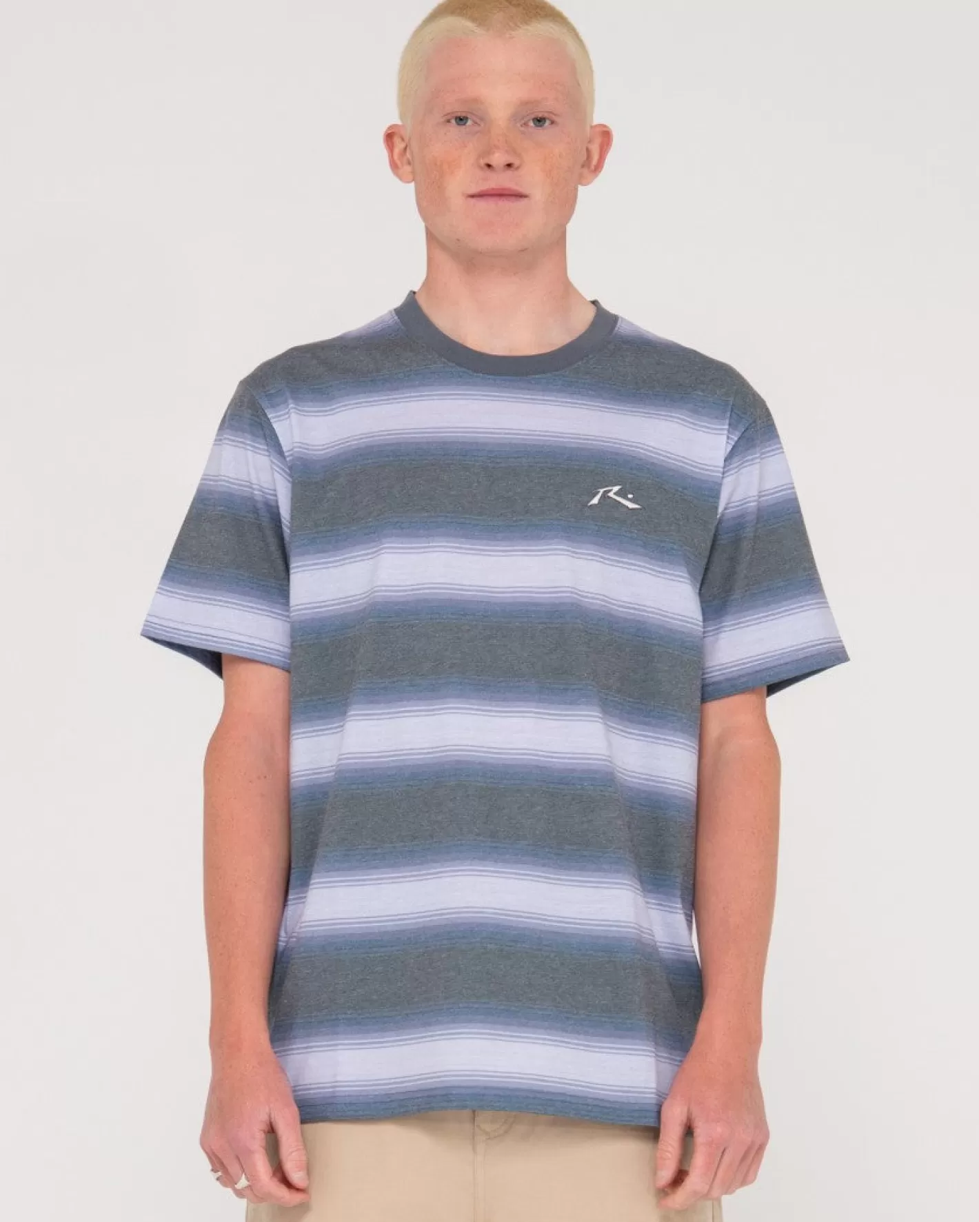Hombre Rusty Camiseta A Rayas De Manga Corta Old Timer