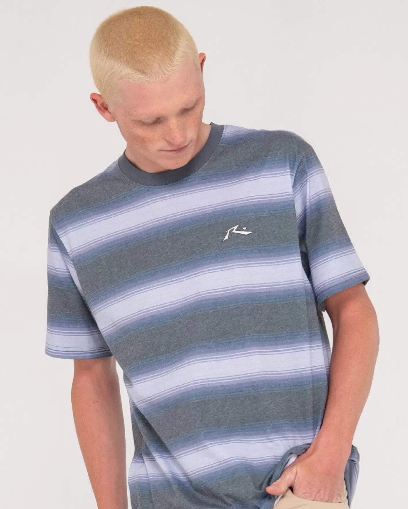 Hombre Rusty Camiseta A Rayas De Manga Corta Old Timer