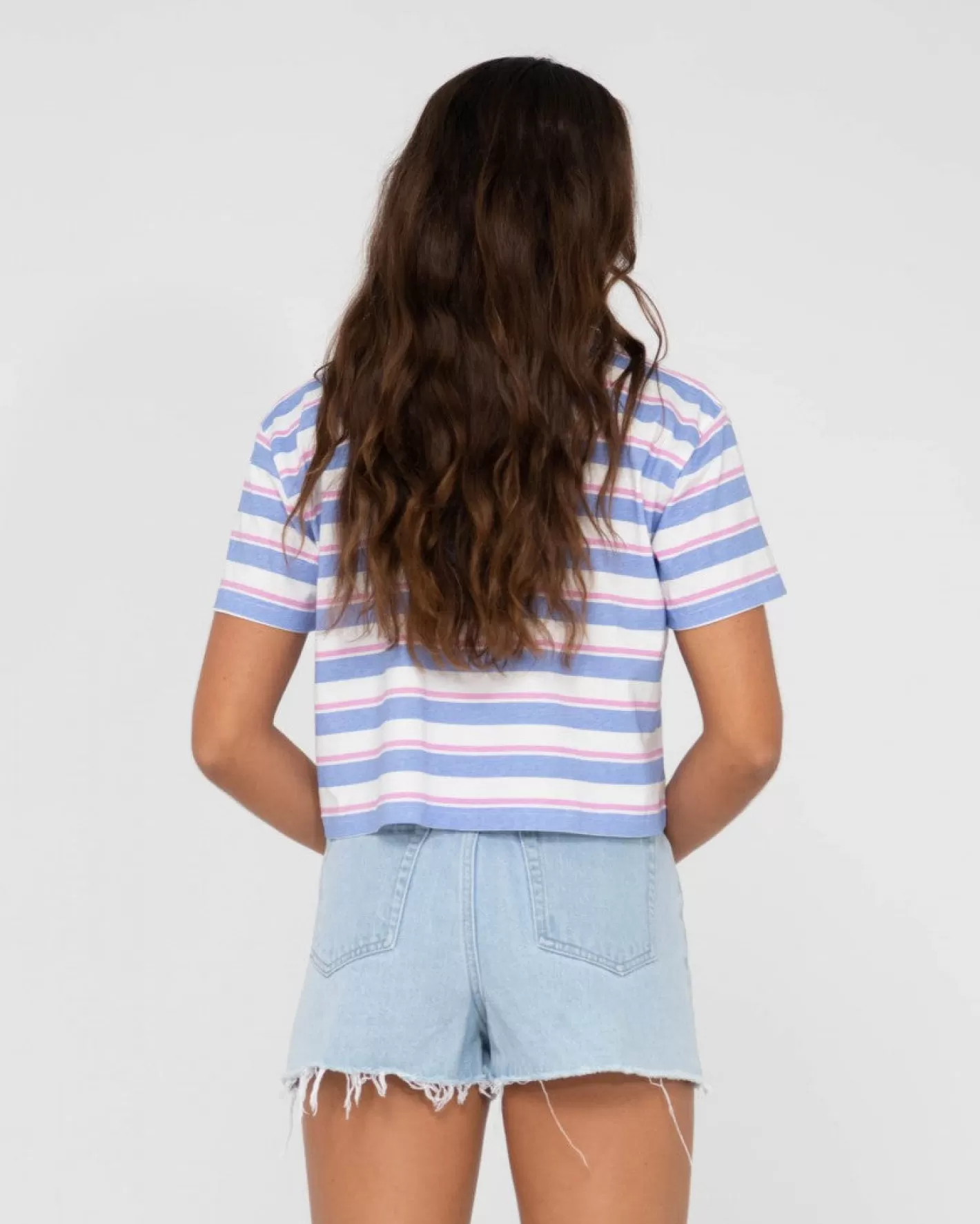 Mujer Rusty Camiseta Corta Holgada Con Rayas Camila