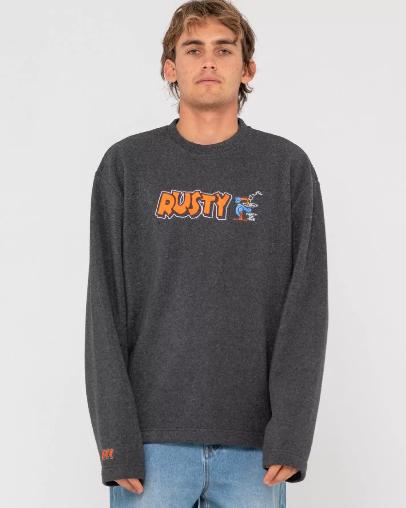 Hombre Rusty Camiseta De Canale Bordada Party Of One