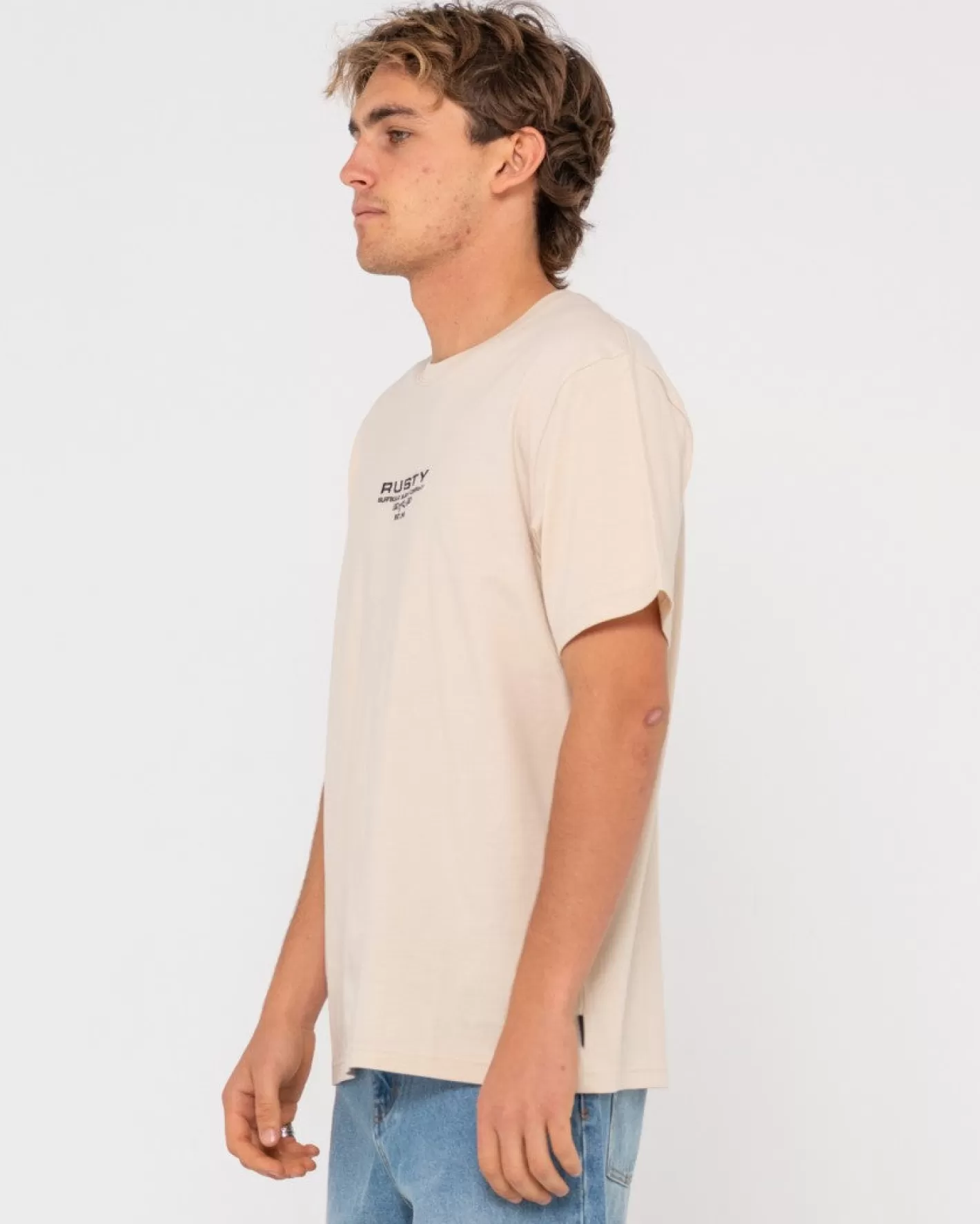 Hombre Rusty Camiseta De Manga Corta Bordada Ho-Stack