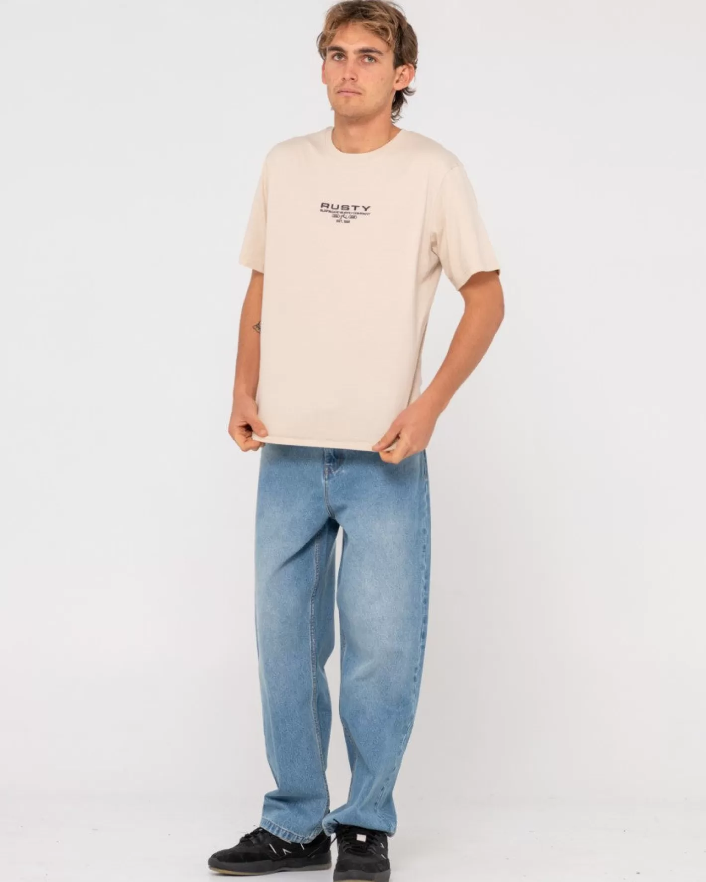 Hombre Rusty Camiseta De Manga Corta Bordada Ho-Stack