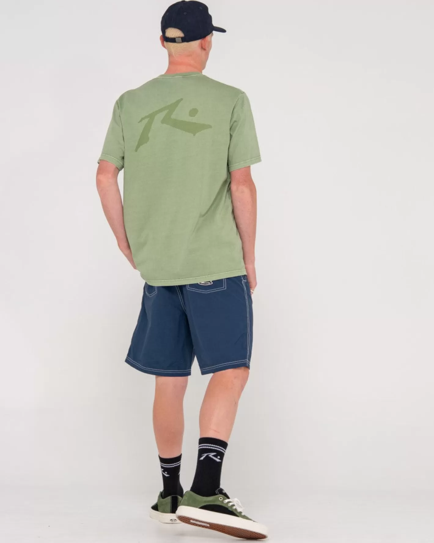 Hombre Rusty Camiseta De Manga Corta Con Lavado Comp