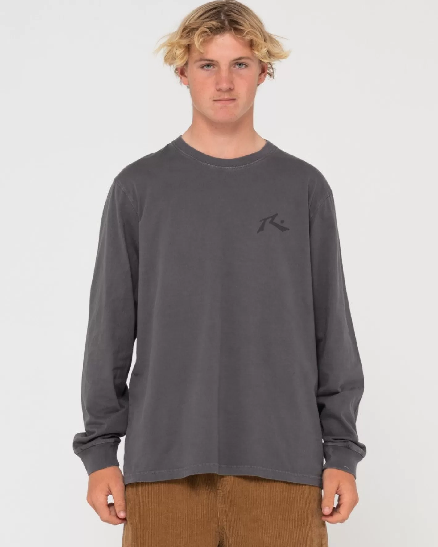 Hombre Rusty Camiseta De Manga Larga Con Lavado Comp
