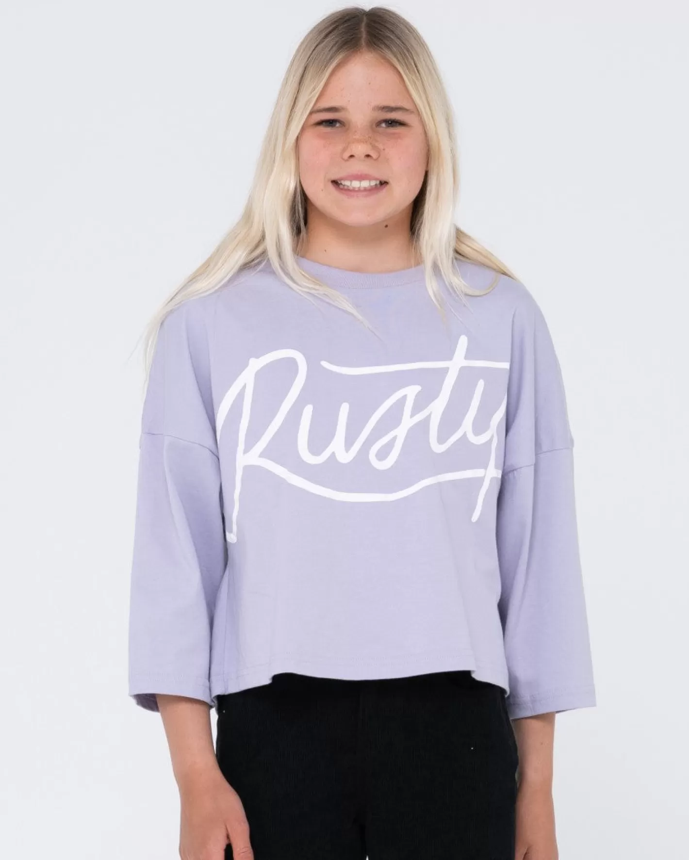Niños Rusty Camiseta De Manga Larga Script Para Ninas