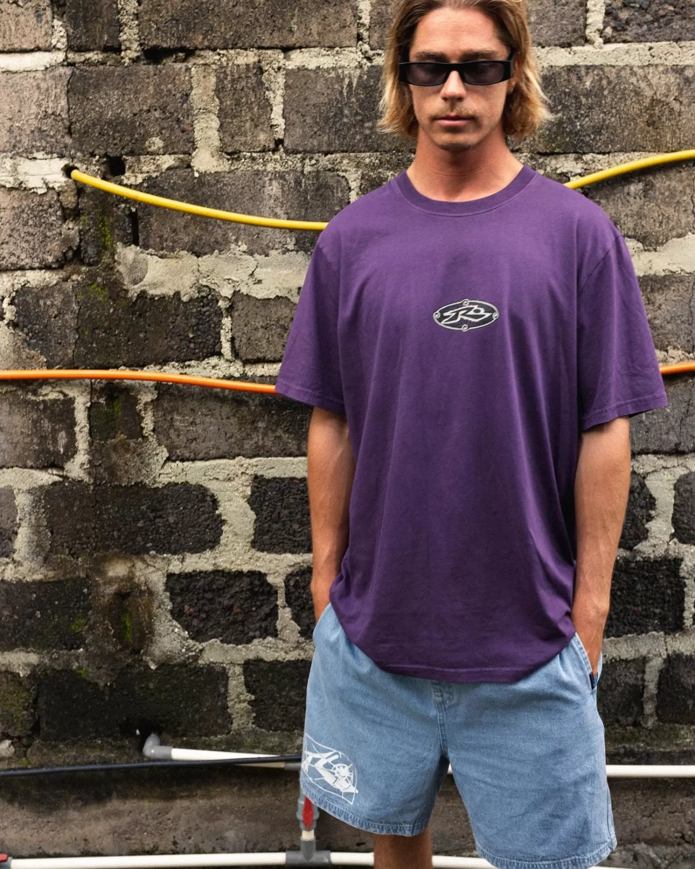 Hombre Rusty Camiseta Estampada De Manga Corta Extragrande Rodman