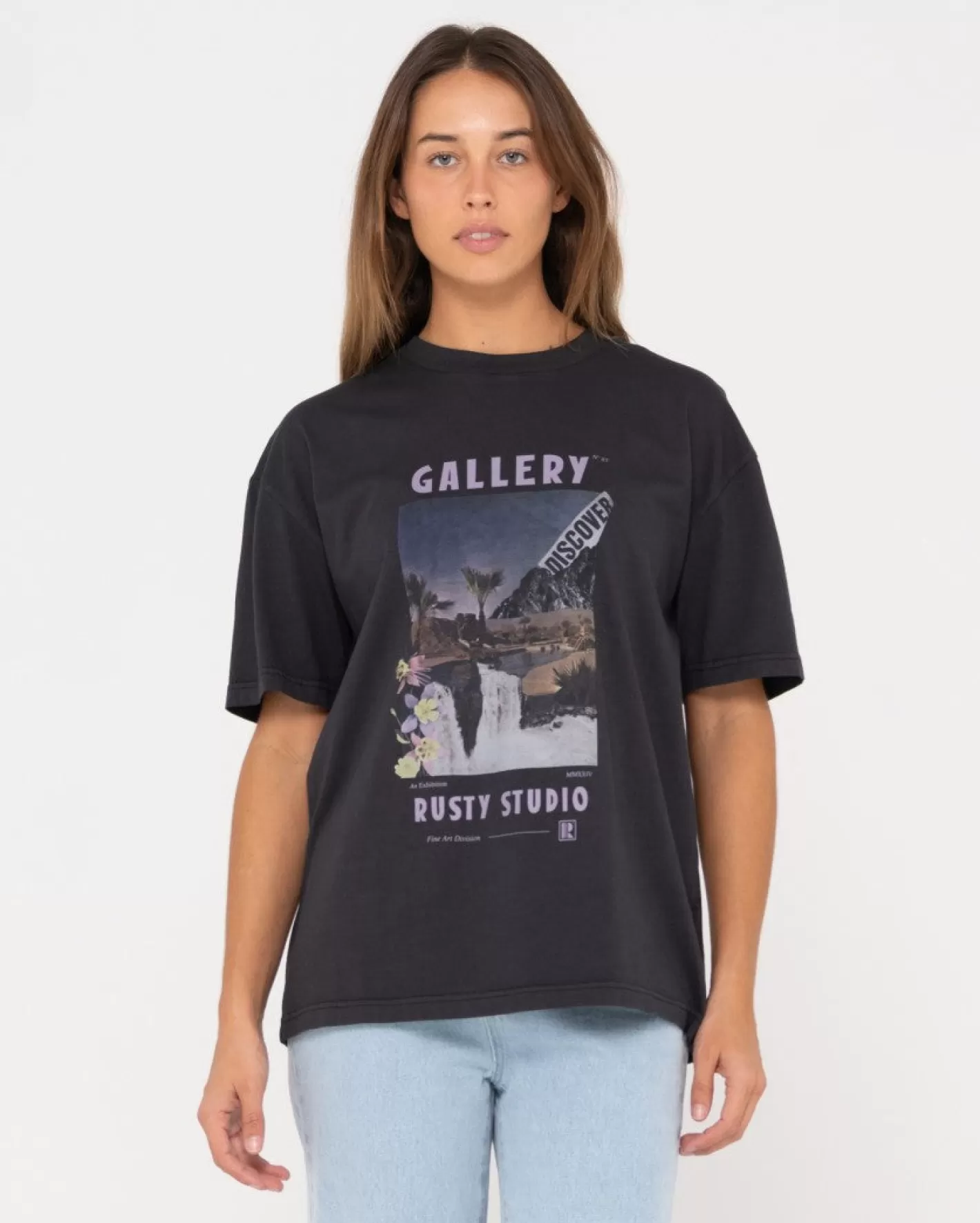 Mujer Rusty Camiseta Extragrande Con Grafico De Studio