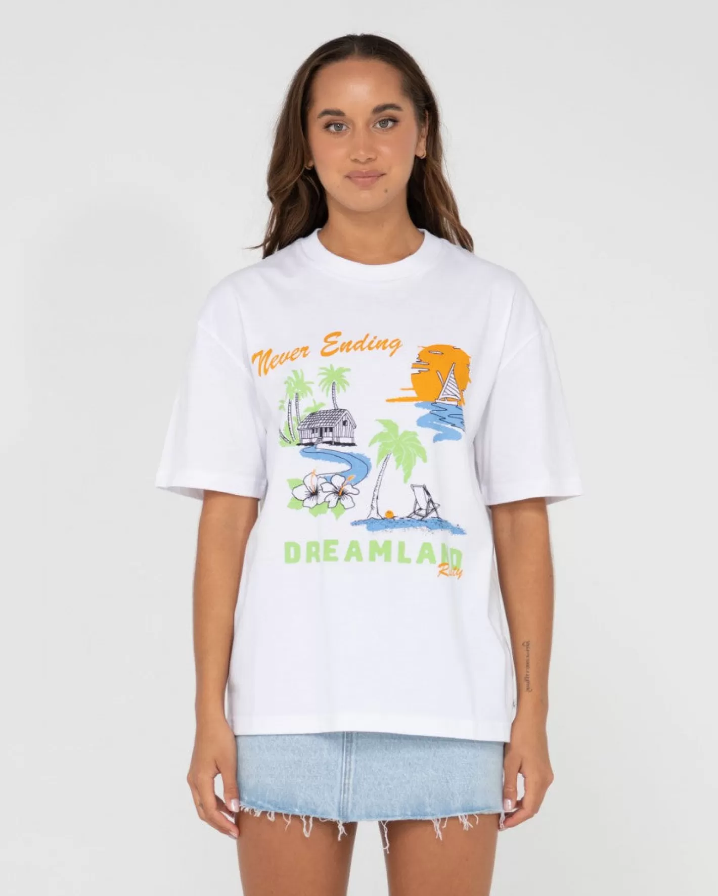 Mujer Rusty Camiseta Extragrande Con Grafico Dreamland