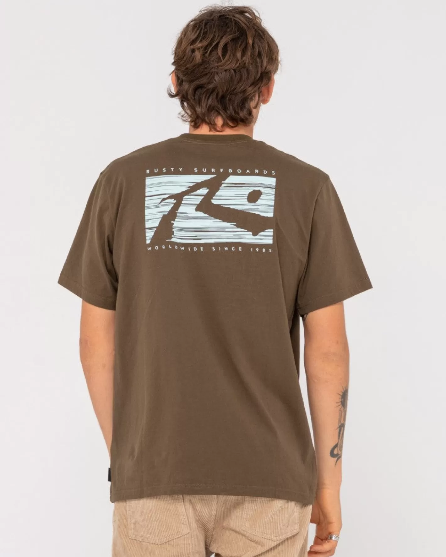 Hombre Rusty Camiseta Grafica De Manga Corta Con Lunares R