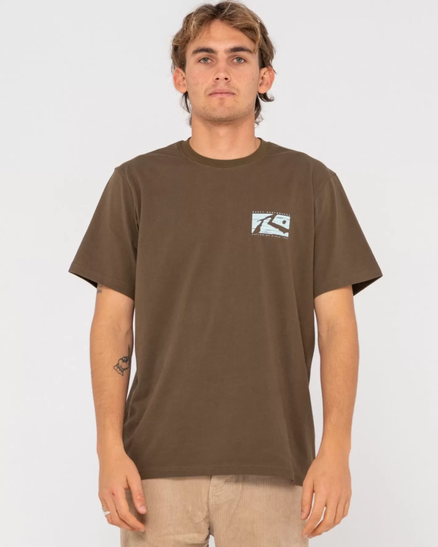 Hombre Rusty Camiseta Grafica De Manga Corta Con Lunares R