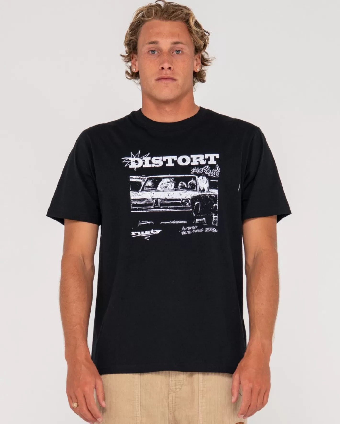 Hombre Rusty Camiseta Grafica De Manga Corta Distorsionar