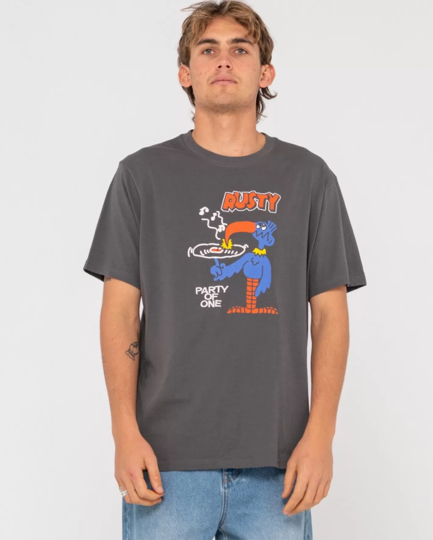 Hombre Rusty Camiseta Grafica De Manga Corta Party Of One