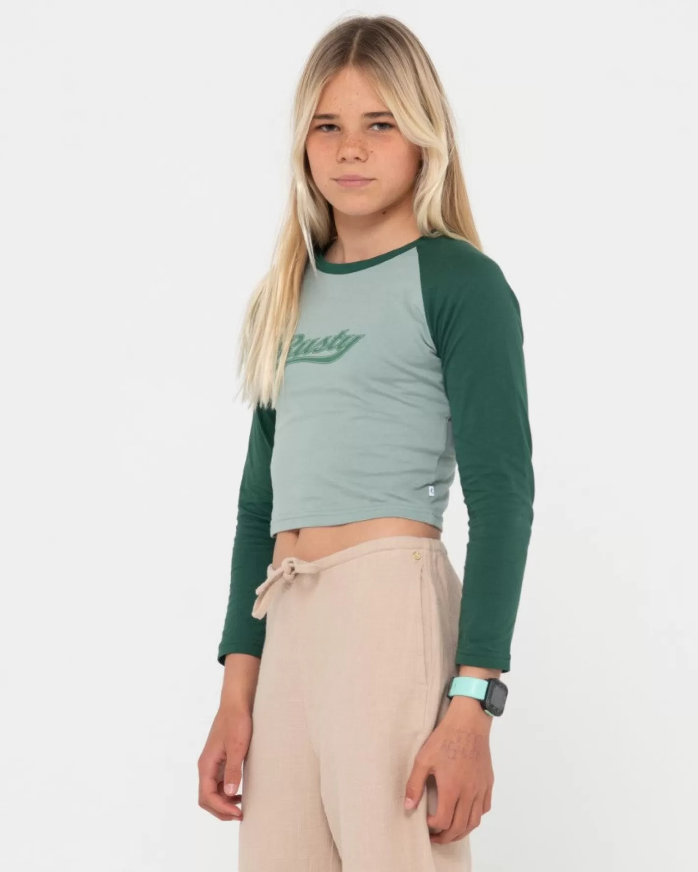 Niños Rusty Camiseta Norty De Manga Larga Raglan Para Bebe Ninas