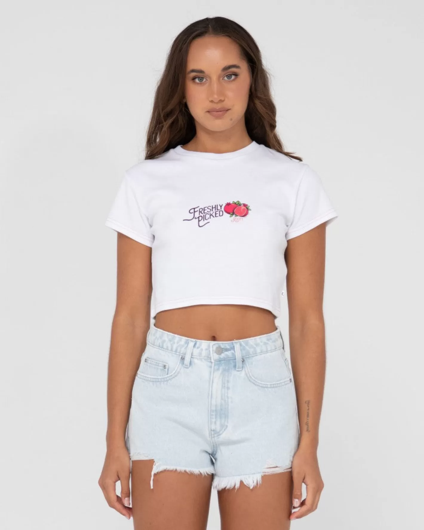 Mujer Rusty Camiseta Para Bebe Con Grafico De Manga Corta Fruitful