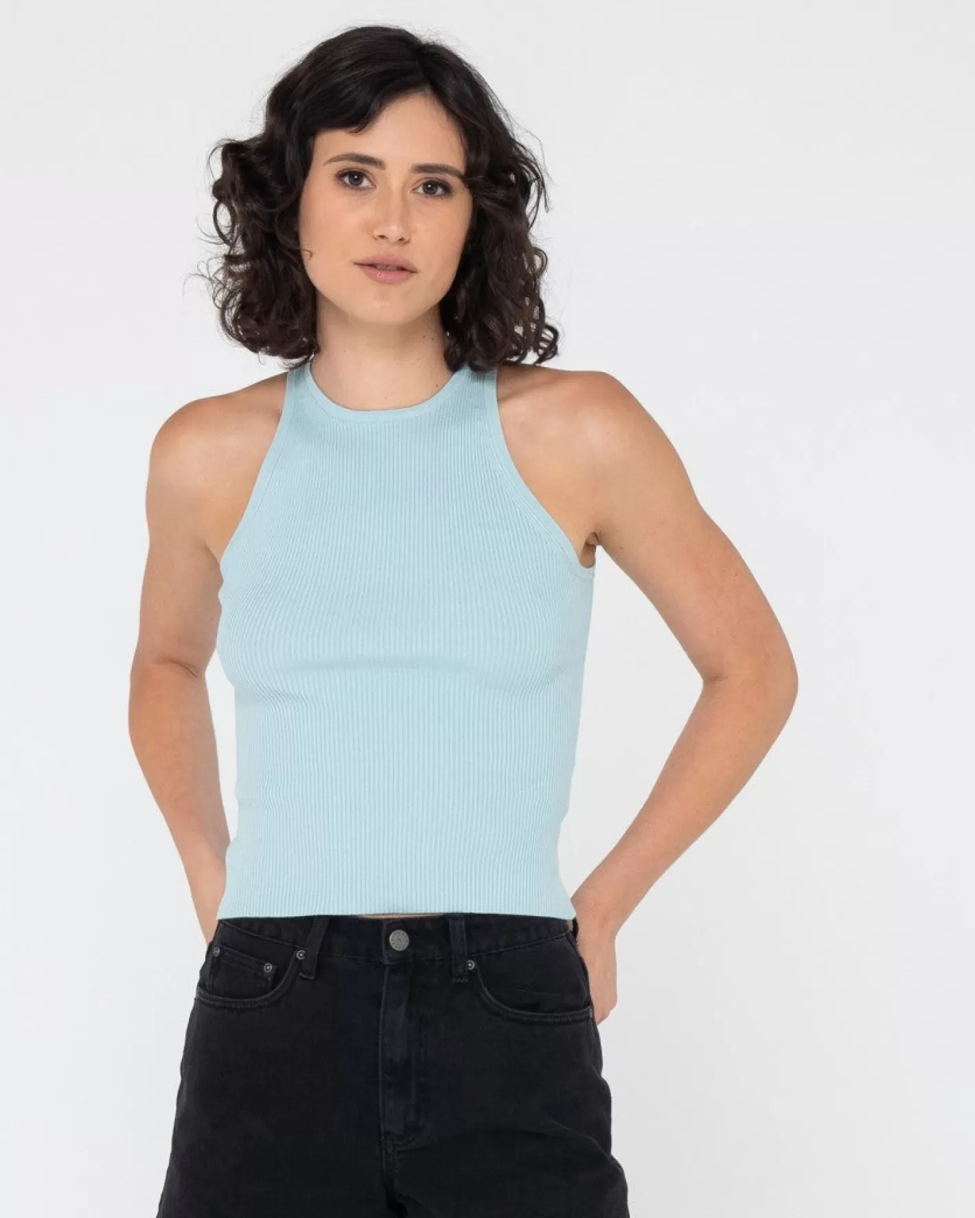 Mujer Rusty Camiseta Sin Mangas De Punto Acanalado Charis