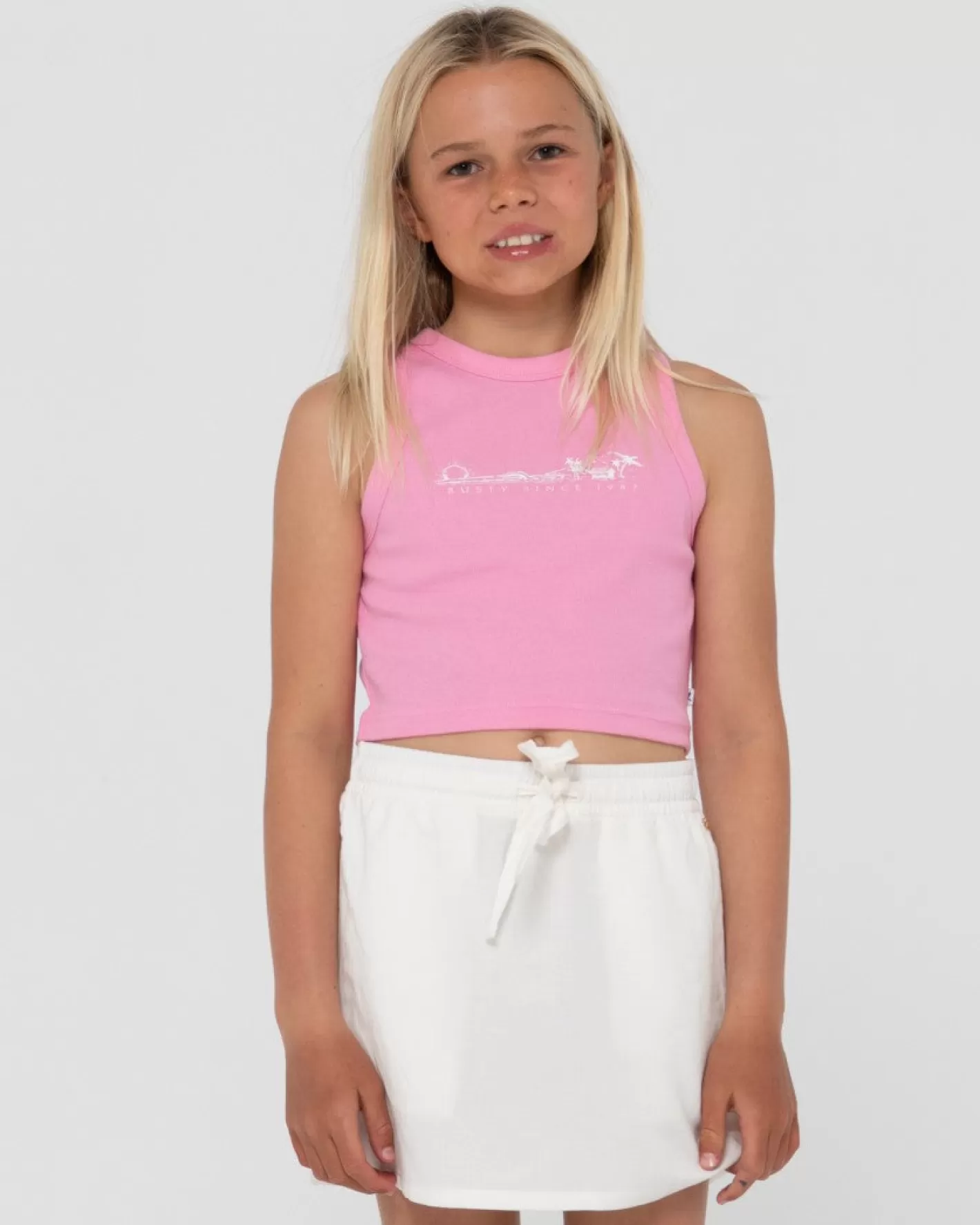 Niños Rusty Camiseta Sin Mangas Island Life Graphic Racer Para Ninas