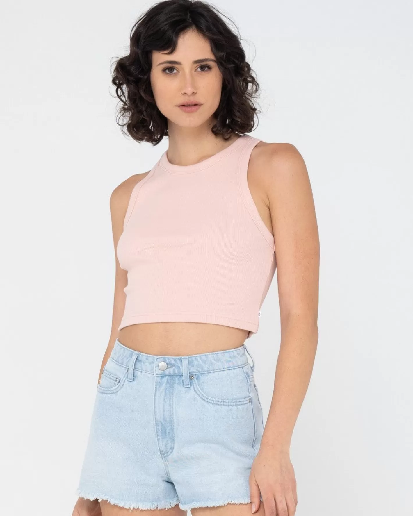 Mujer Rusty Camiseta Sin Mangas Racer En Blanco
