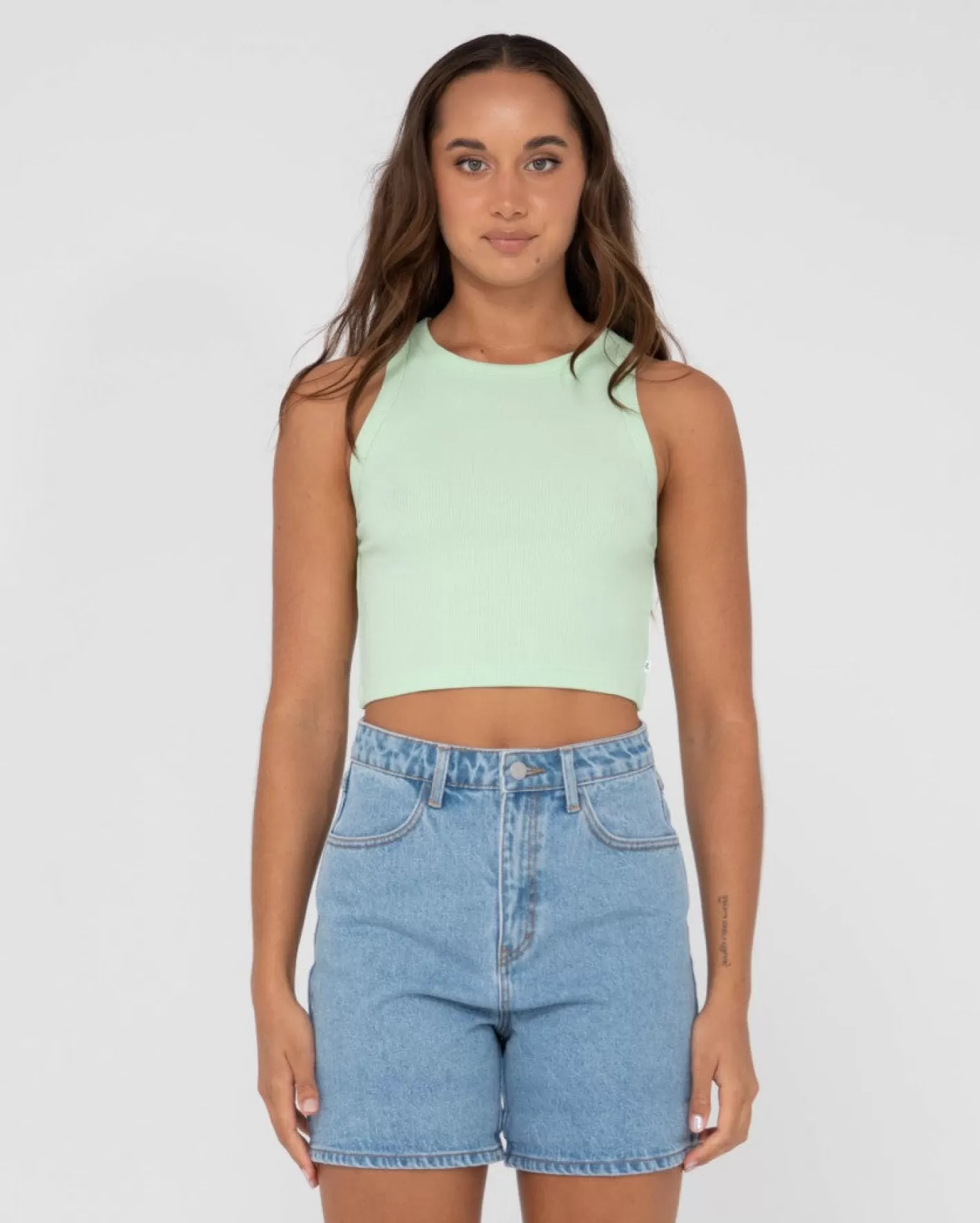 Mujer Rusty Camiseta Sin Mangas Racer En Blanco