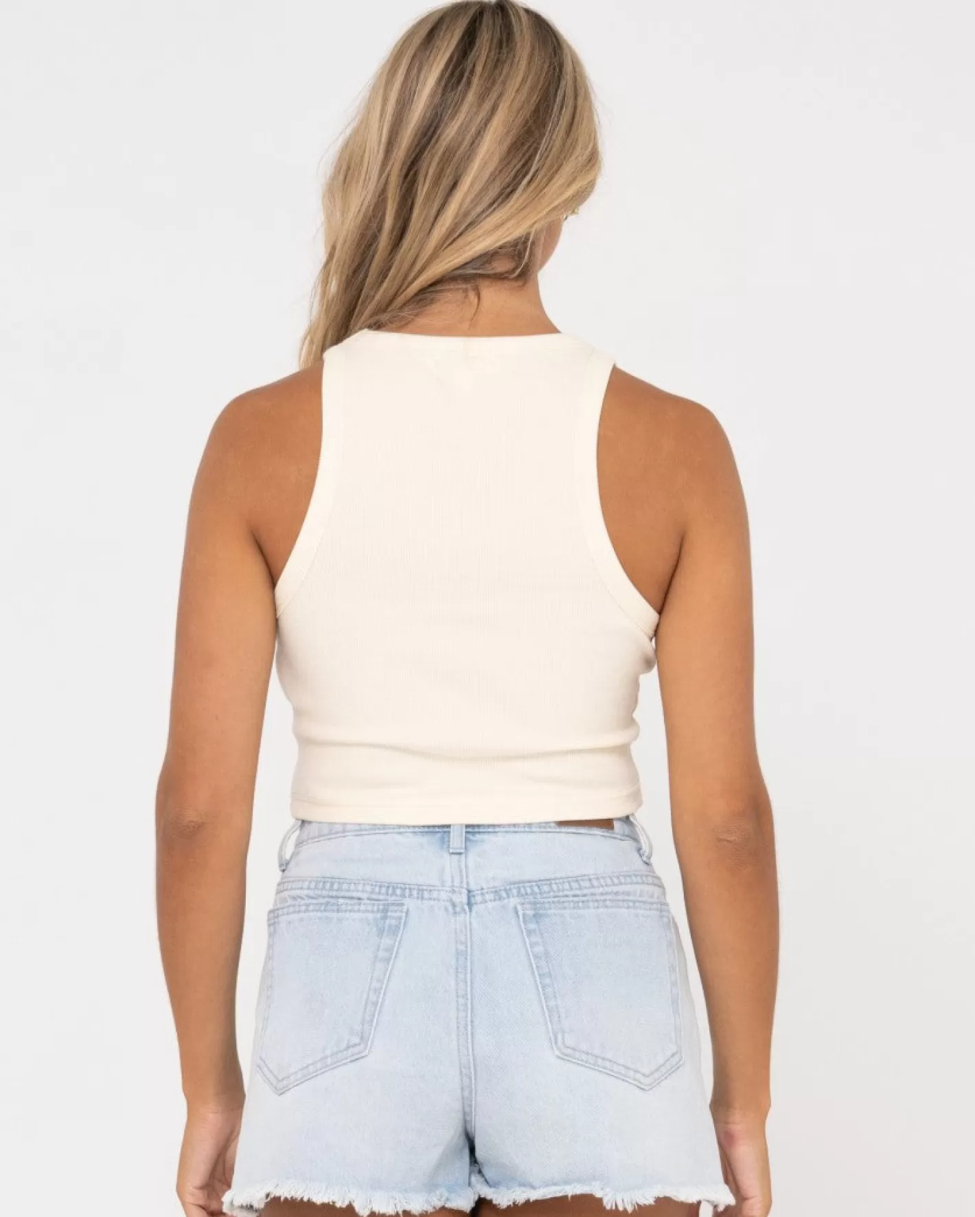Mujer Rusty Camiseta Sin Mangas Racer En Blanco