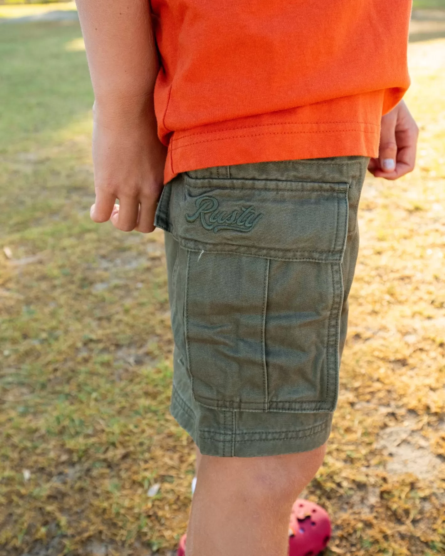 Niños Rusty Camper Pantalon Corto Cargo Elastico Nino