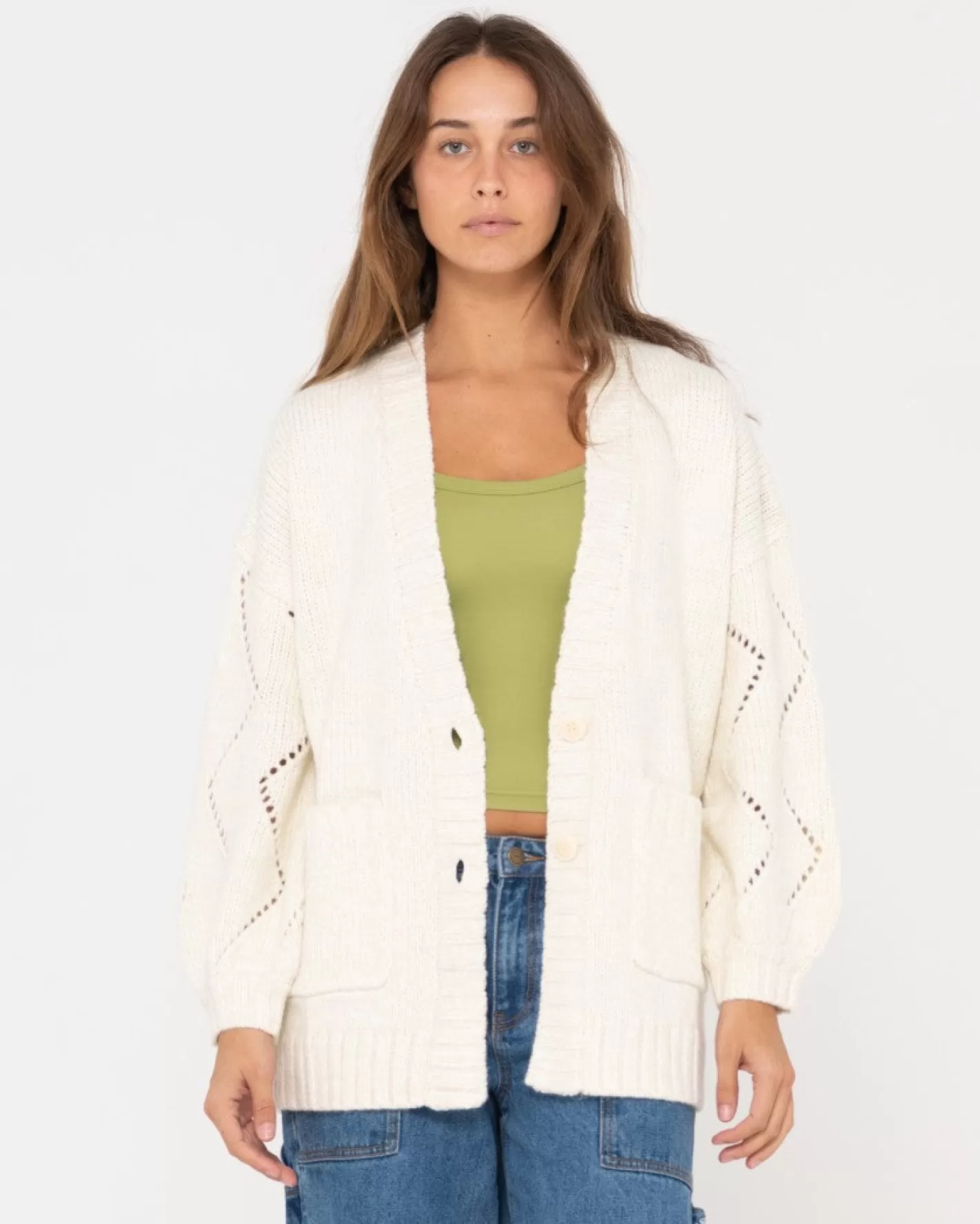 Mujer Rusty Cardigan De Punto De Ajuste Relajado Rossie