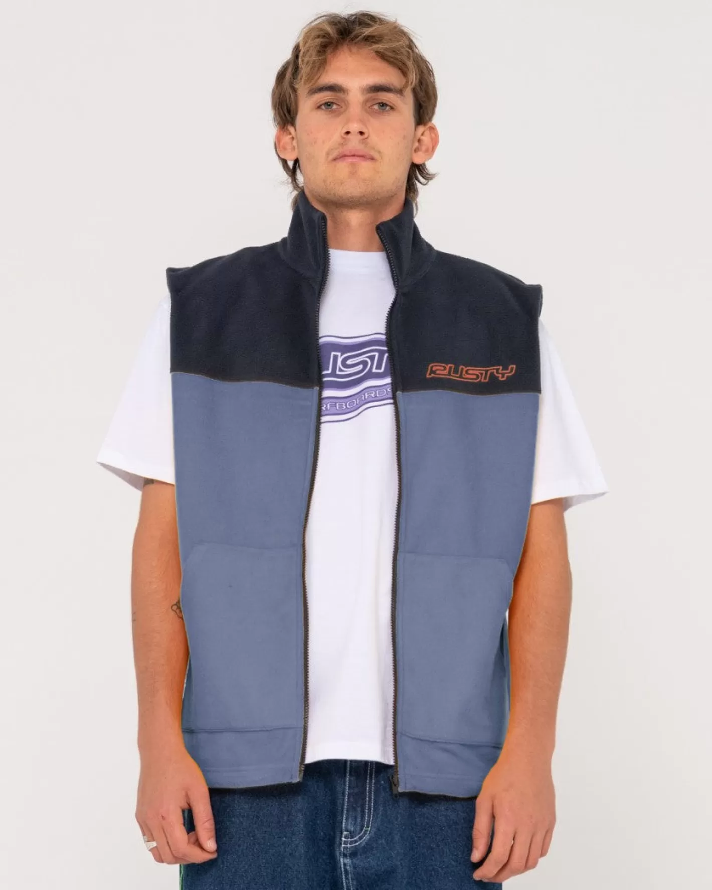 Hombre Rusty Chaleco Con Cremallera De Forro Polar Tasty Ice