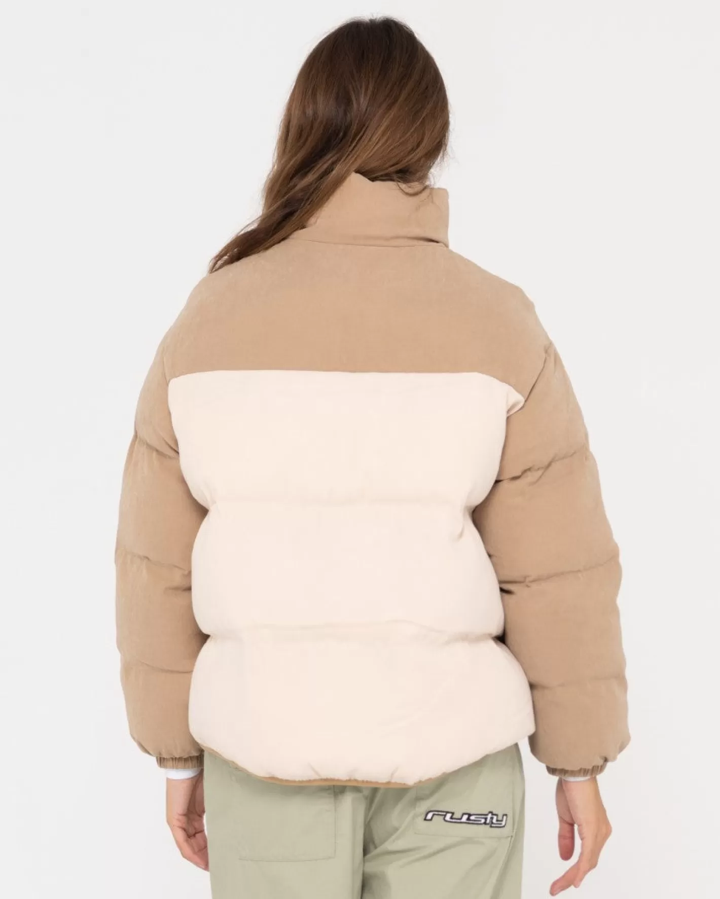 Mujer Rusty Chaqueta Acolchada Con Cremallera Completa En Contraste Tilly