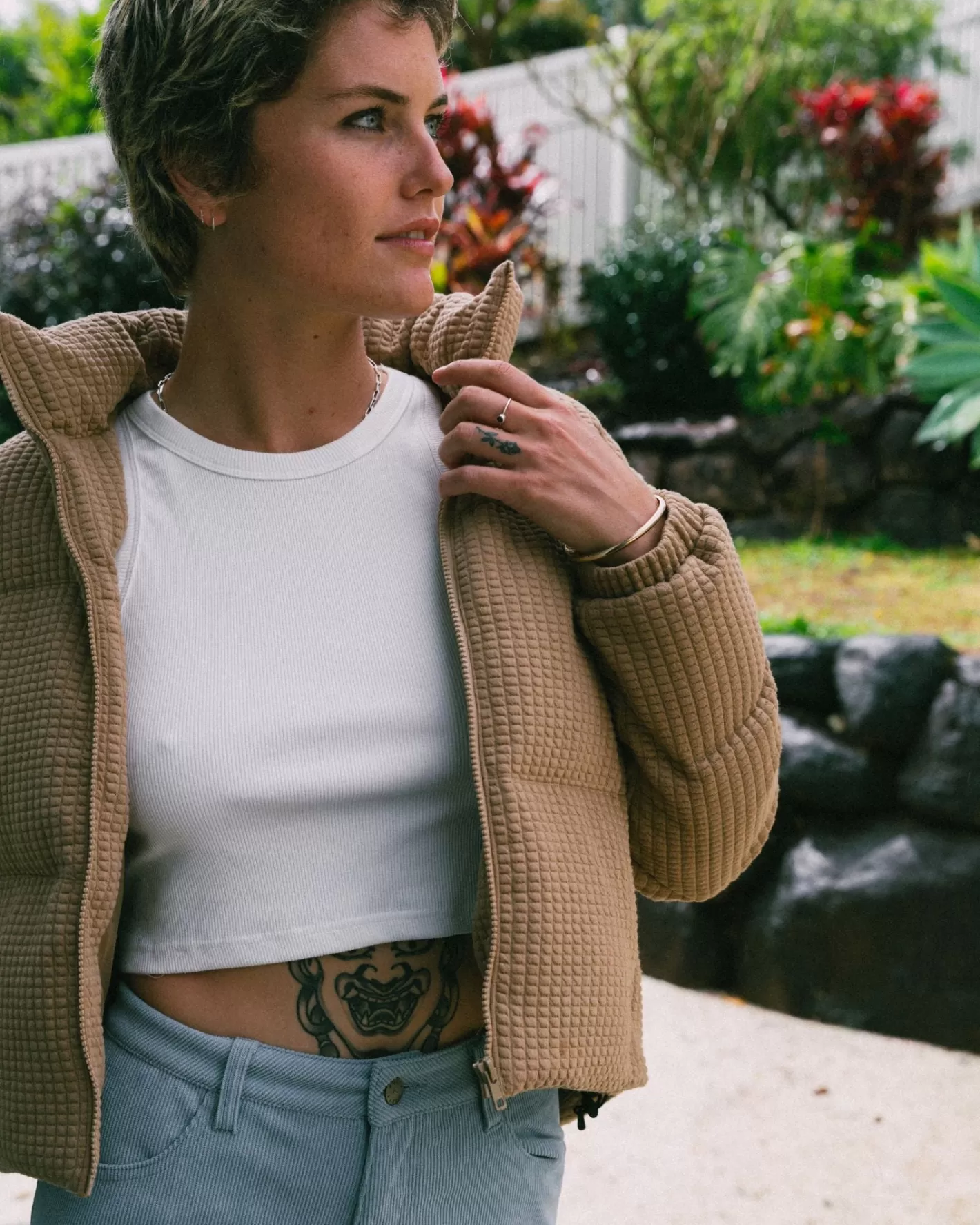 Mujer Rusty Chaqueta Acolchada Con Textura Soleil